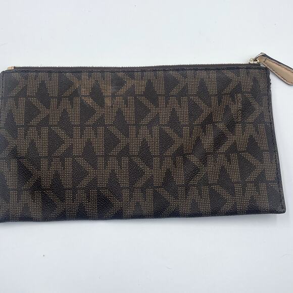 Michael Kors Jet Set Signature Logo Smartphone Clutch Brown Print Canvas - Picture 4 of 8